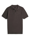 Dark Brown Daley Luxury Jersey Open Collar Polo