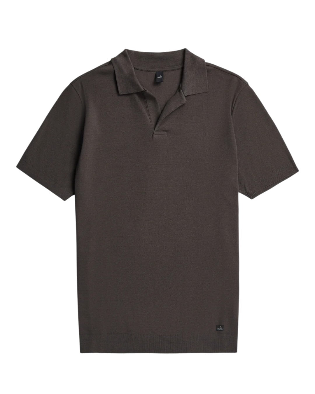 Dark Brown Daley Luxury Jersey Open Collar Polo
