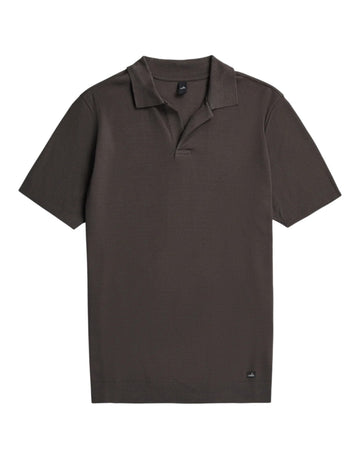 Dark Brown Daley Luxury Jersey Open Collar Polo