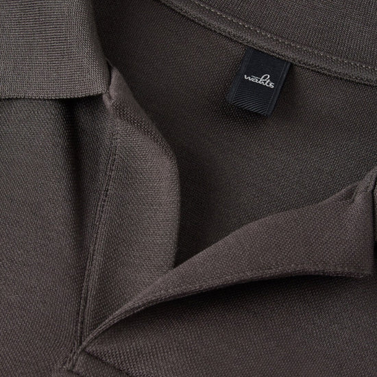 Dark Brown Daley Luxury Jersey Open Collar Polo