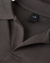 Dark Brown Daley Luxury Jersey Open Collar Polo