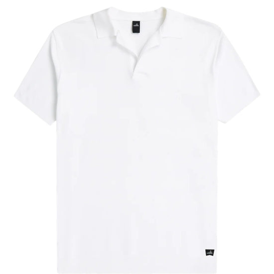 Pure White Daley Luxury Pique Open Collar Polo