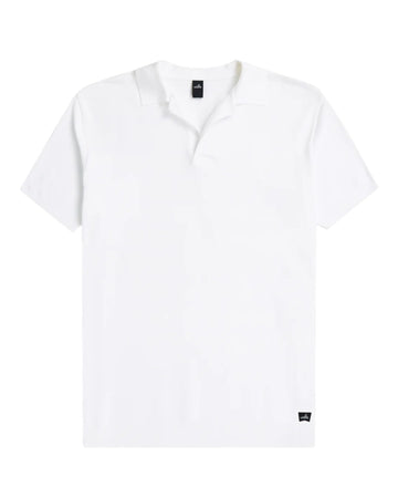 Pure White Daley Luxury Pique Open Collar Polo