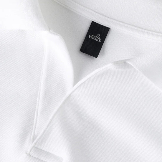 Pure White Daley Luxury Pique Open Collar Polo