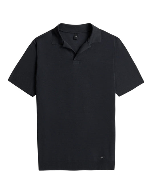 Deep Navy Daley Luxury Pique Open Collar Polo