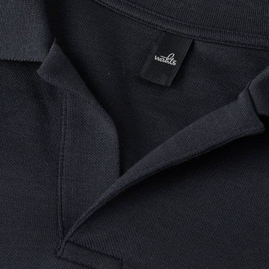 Deep Navy Daley Luxury Pique Open Collar Polo
