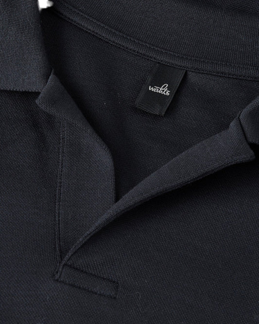 Deep Navy Daley Luxury Pique Open Collar Polo