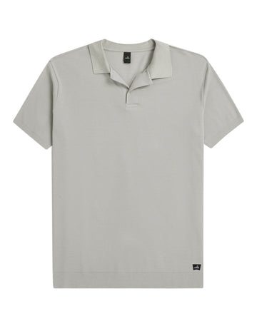 Stone Grey Daley Luxury Pique Open Collar Polo