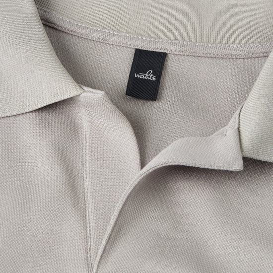 Stone Grey Daley Luxury Pique Open Collar Polo