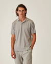 Stone Grey Daley Luxury Pique Open Collar Polo