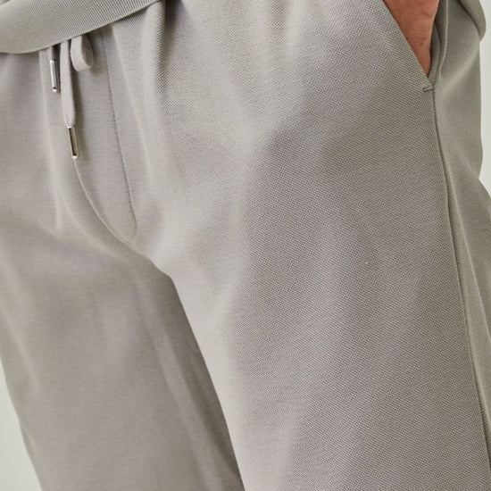 Stone Grey Hayden Pique Drawstring Shorts