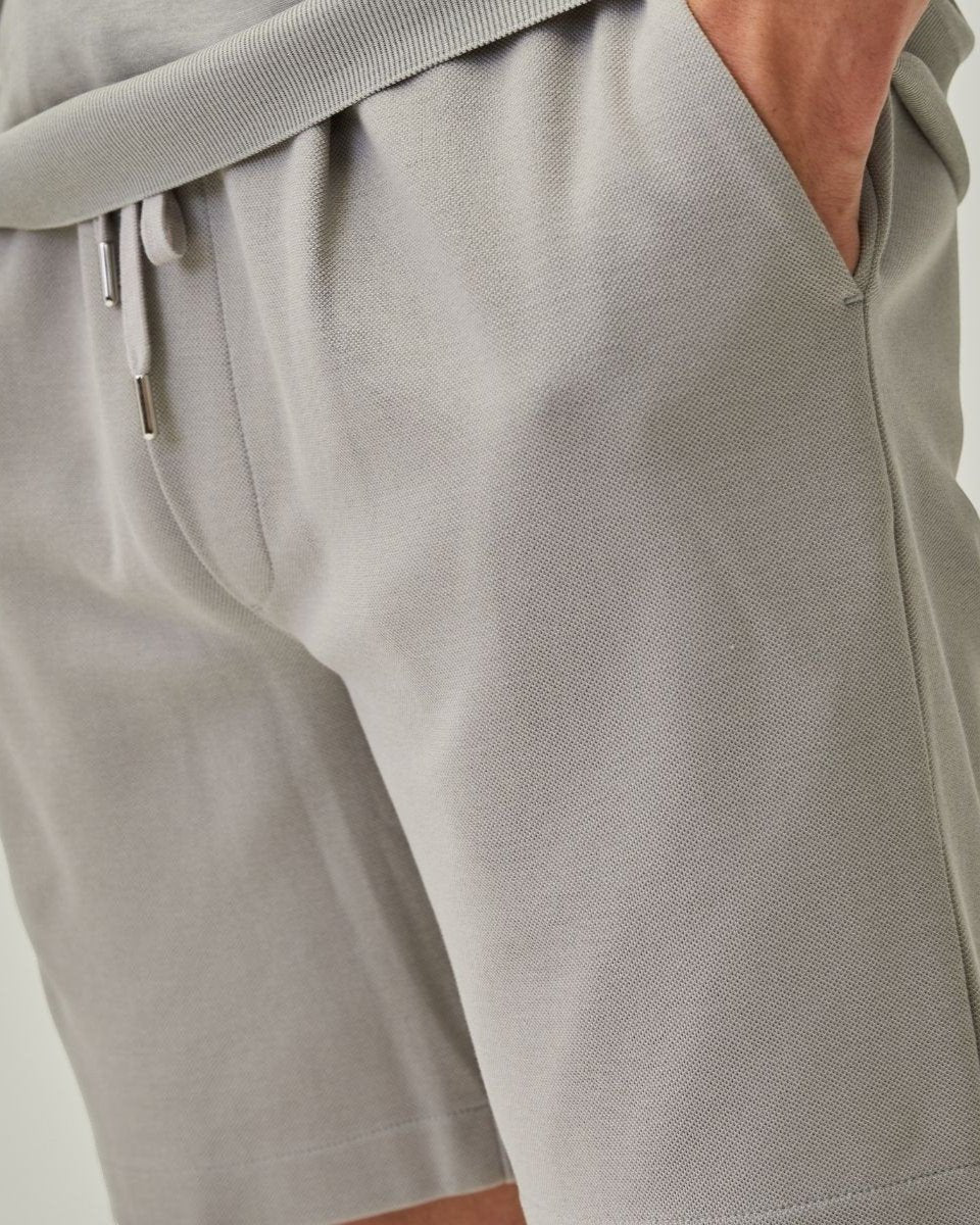 Stone Grey Hayden Pique Drawstring Shorts