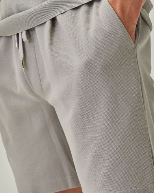 Stone Grey Hayden Pique Drawstring Shorts