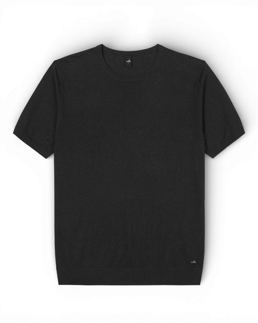 Pure Black Miles Luxury Jersey T-shirt