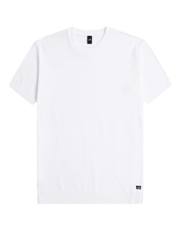 Pure White Miles Luxury Pique T-shirt
