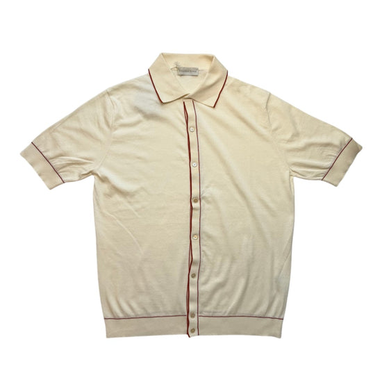 Latte Ruggine Button Through Polo