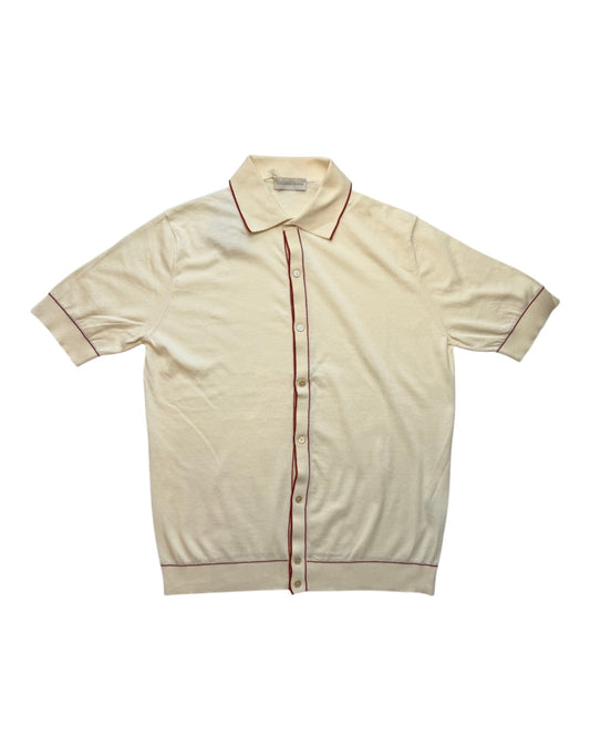 Latte Ruggine Button Through Polo