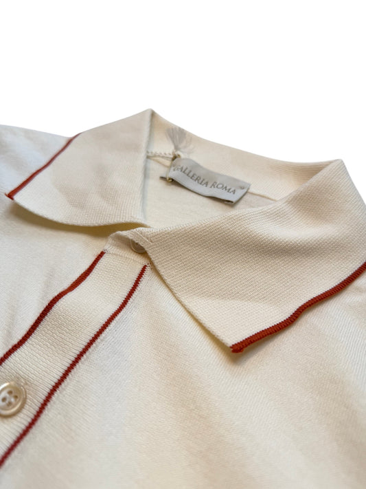 Latte Ruggine Button Through Polo