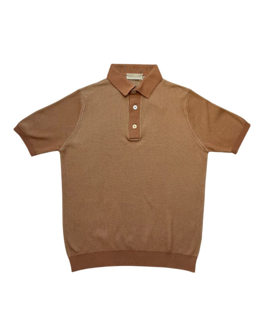 Ecru Brown Knitted Polo