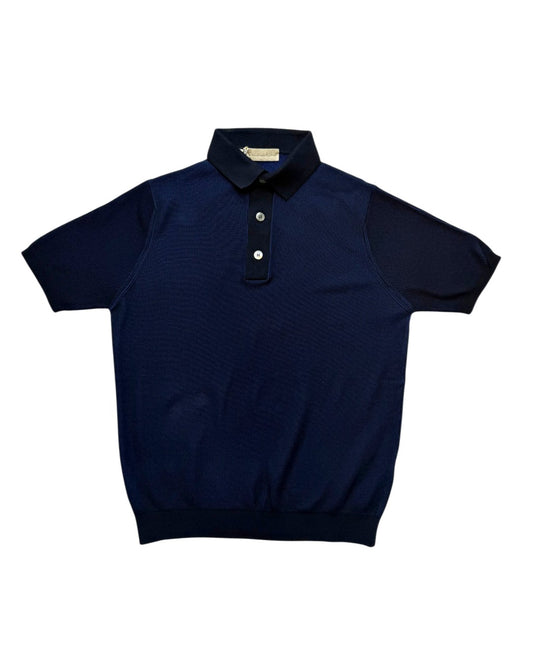 Cobalto Navy Knitted Polo