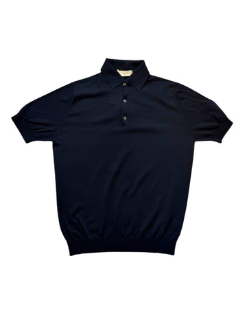 Navy Knitted Polo