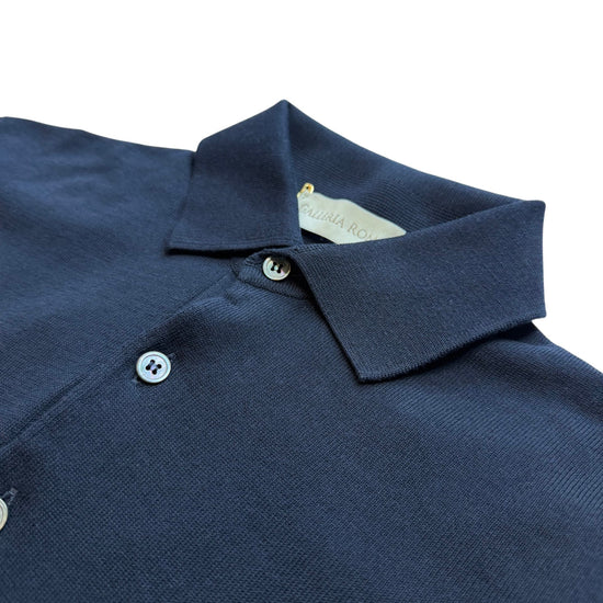 Navy Knitted Polo