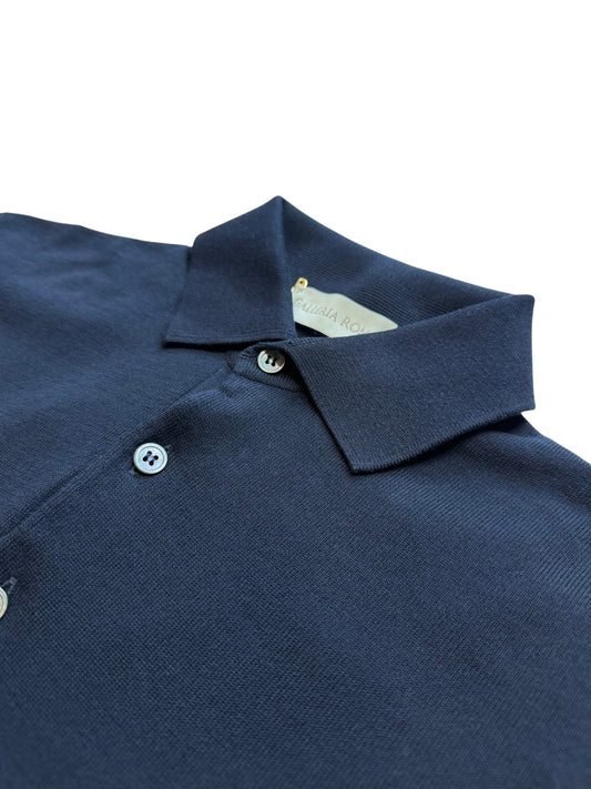 Navy Knitted Polo