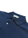 Navy Heavy Knitted Polo