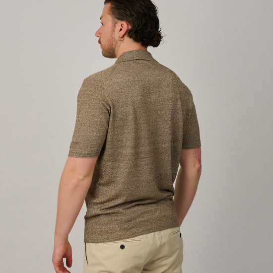 Greige Knitted Skipper Polo