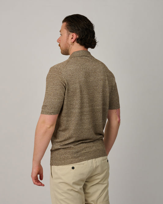 Greige Knitted Skipper Polo