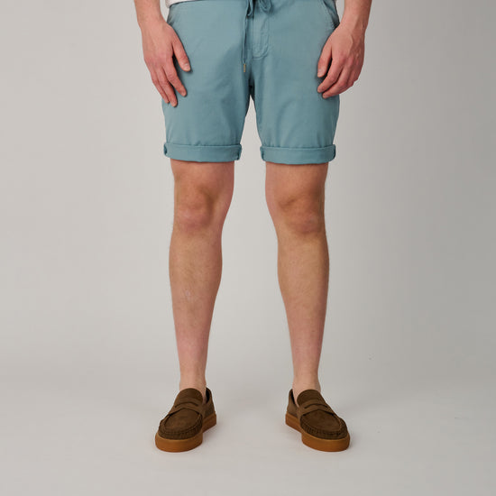 Malibu Tencel Frost Blue Drawstring Shorts