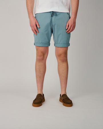 Malibu Tencel Frost Blue Drawstring Shorts