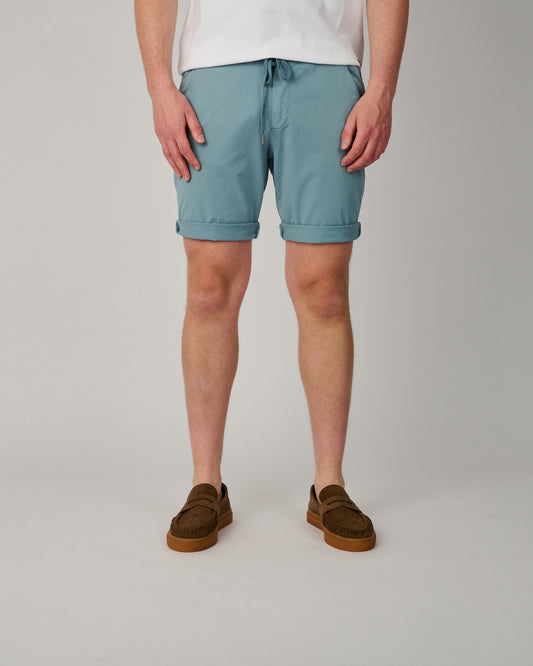 Malibu Tencel Frost Blue Drawstring Shorts