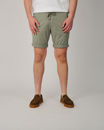 Malibu Tencel Mist Olive Drawstring Shorts