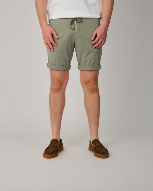 Malibu Tencel Mist Olive Drawstring Shorts
