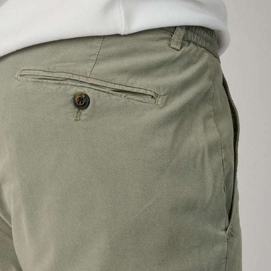 Malibu Tencel Mist Olive Drawstring Shorts