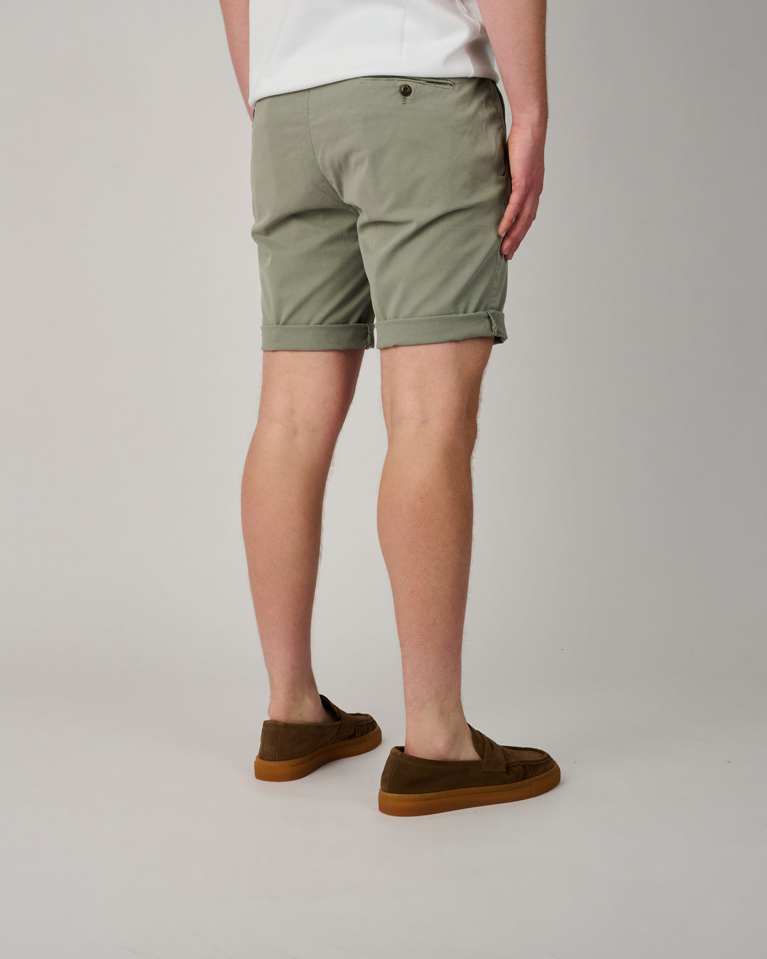 Malibu Tencel Mist Olive Drawstring Shorts