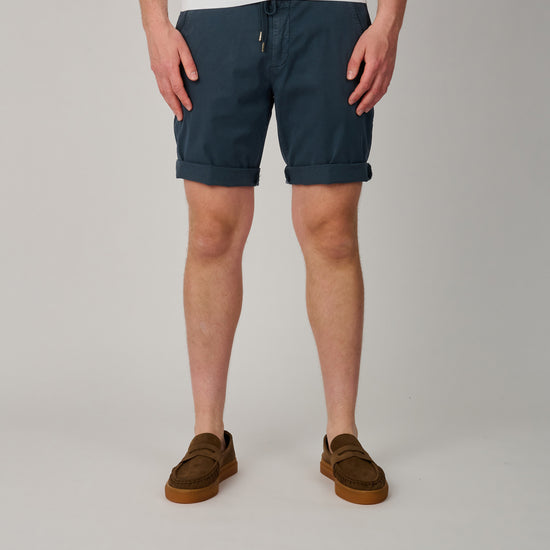 Malibu Tencel Atlantic Blue Drawstring Shorts
