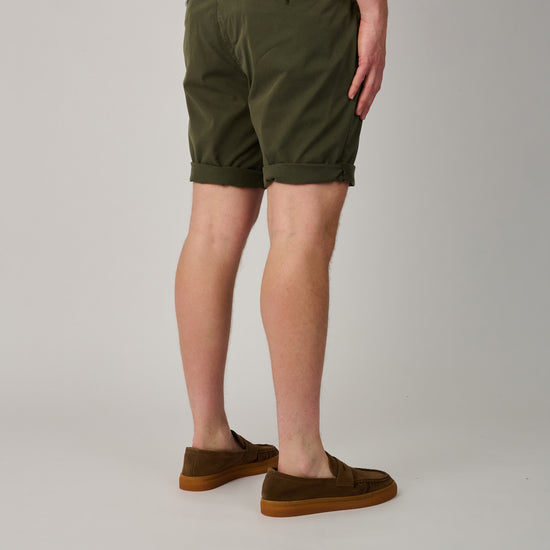 Malibu Tencel  Military Green Drawstring Shorts