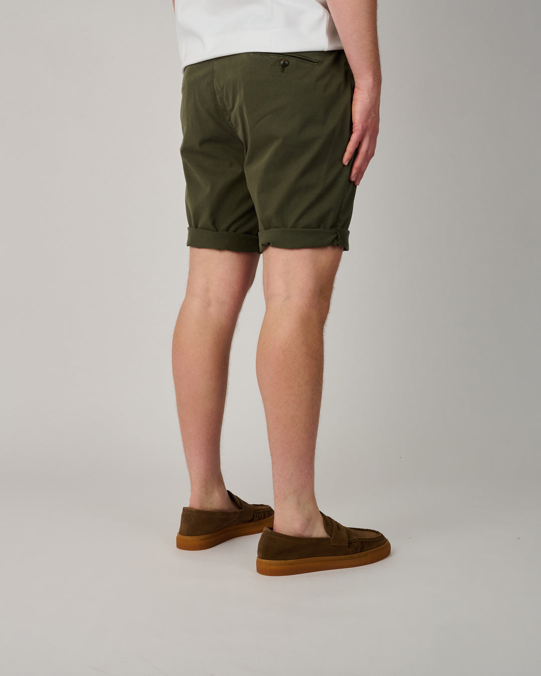 Malibu Tencel  Military Green Drawstring Shorts