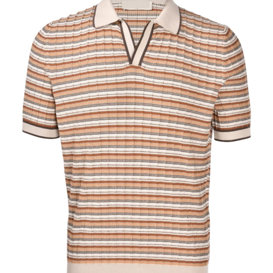 Vintage Mauve Striped Cotton Skipper Polo