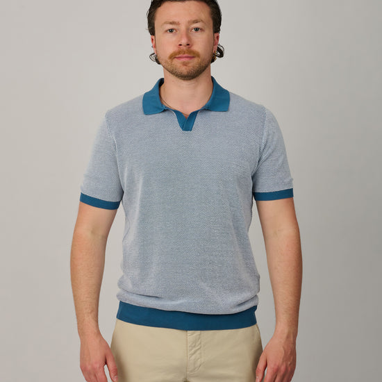 Ocean Blue Jacquard Skipper Polo