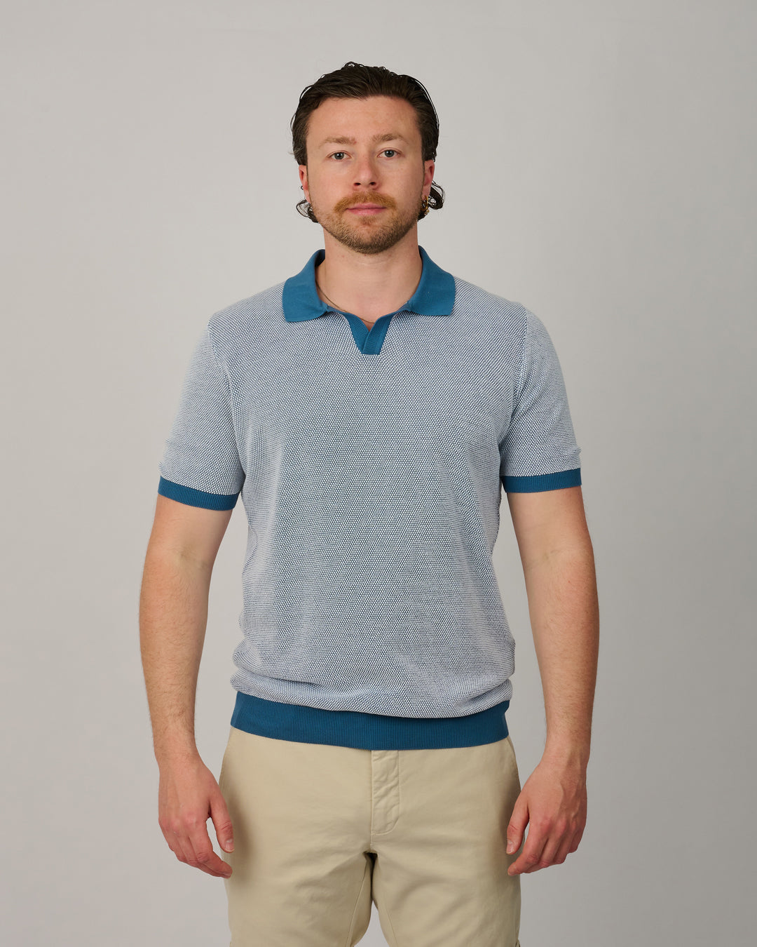 Ocean Blue Jacquard Skipper Polo