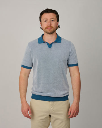 Ocean Blue Jacquard Skipper Polo