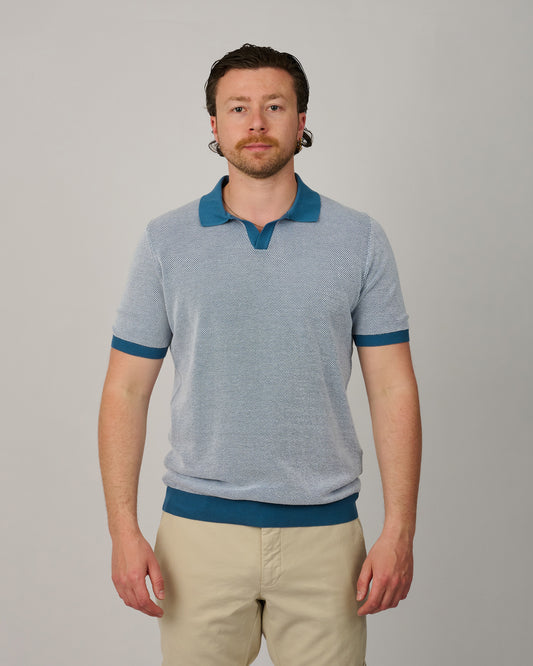 Ocean Blue Jacquard Skipper Polo