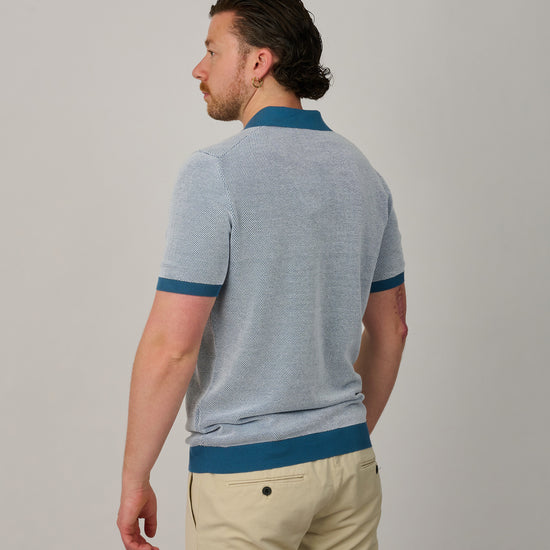 Ocean Blue Jacquard Skipper Polo