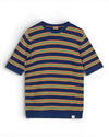 Estate Blue Kyle Boucle Stripe Knitted T-shirt