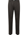 Brown Leek Relaxed Fit Pleated Trousers