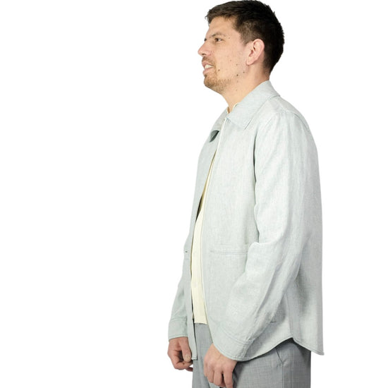 Stone Denim Twill Zipped Overshirt