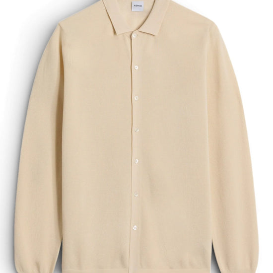 Natural Beige Knitted Poloshirt
